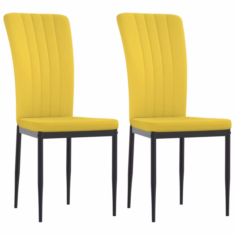Sedie da pranzo 2 pezzi in velluto giallo senape