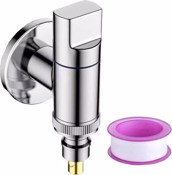 Rubinetteria per bagno - Rubinetto girevole - Rubinetto da bagno a parete - Accessori per il bagno - Adatto per lavatrici - Giardino - Bagno - Lavabo - Argento -