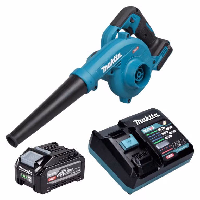 Makita UB 002 GU101 Soffiatore a batteria 40 V max. + 1x batteria da 4,0 Ah + caricabatterie
