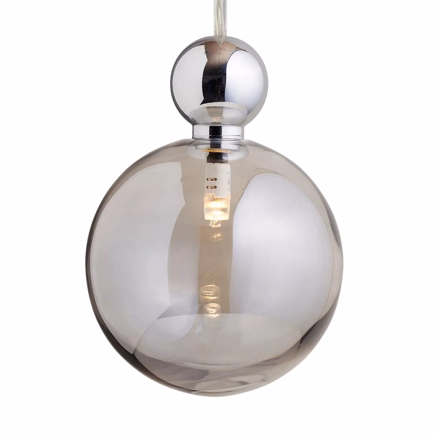 EBB & FLOW Lampada a sospensione in vetro Uva L, dimmerabile, Alluminio / Grigio / Zincato, Soggiorno / Sala da pranzo, Vetro, Scandinavo, Lampada a sospensione