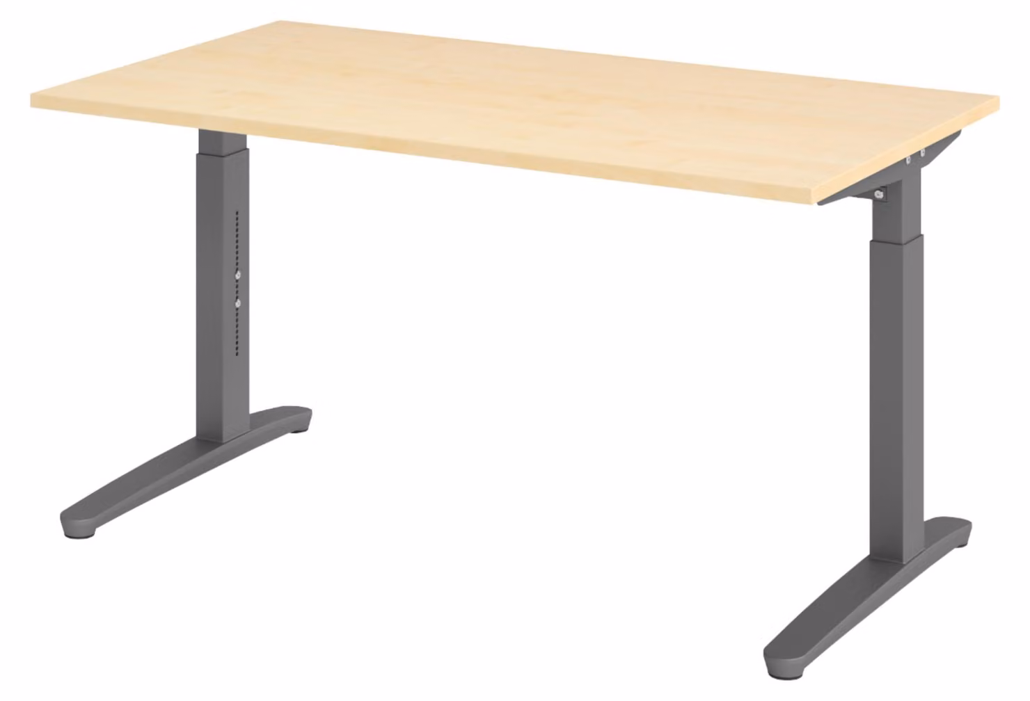 Scrivania bümö Serie XB - Finitura: acero, struttura: grafite, dimensioni: 140 x 80 cm
