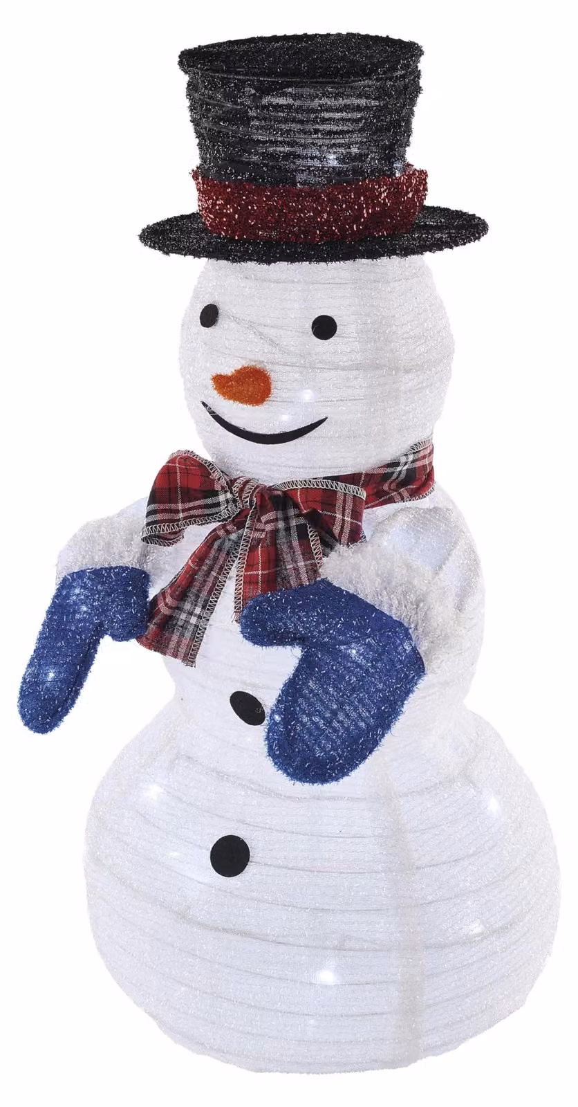 Bambola di neve con 60 LED, altezza 60 cm, luce bianca fredda, adatta per interni ed esterni