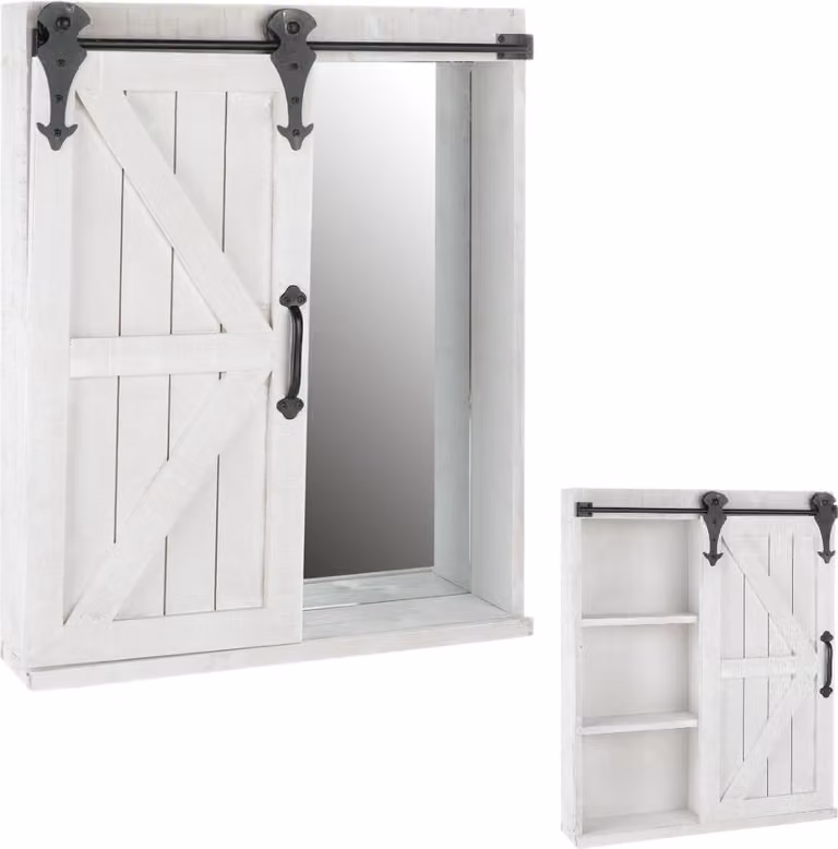 Mucola armadio a muro porta scorrevole specchio armadio a muro scaffale a muro armadio a muro pannello scaffale espositore armadio bagno - bianco