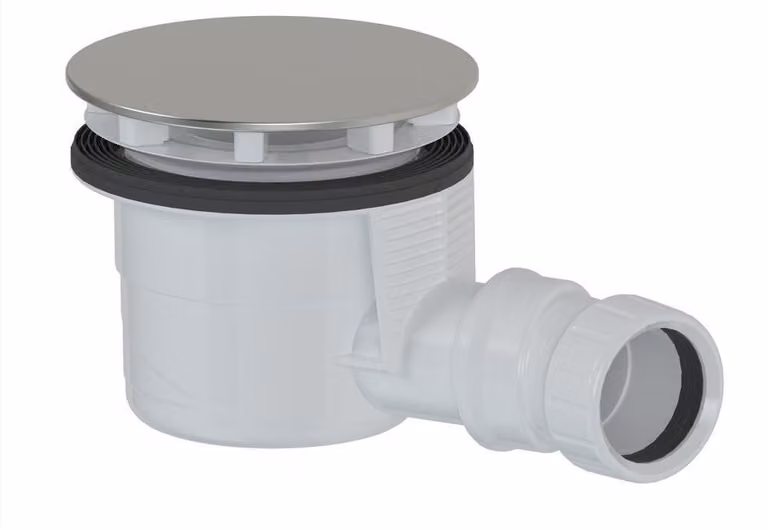 Sifone per piatti doccia, diam. 90 mm, DN40, coperchio in acciaio inox lucido
