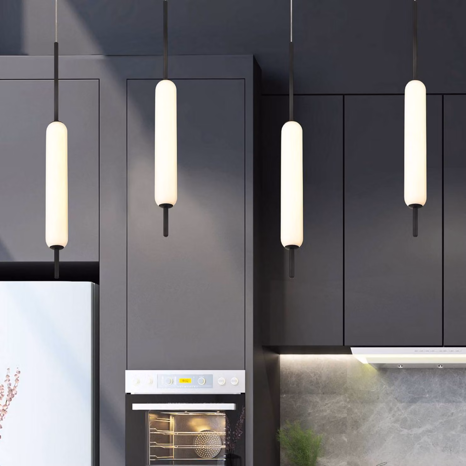 Quintiesse Lampada a sospensione CUMBERLAND, dimmerabile, Nero, Soggiorno / Sala da pranzo, Metallo, Moderno, Lampada a sospensione