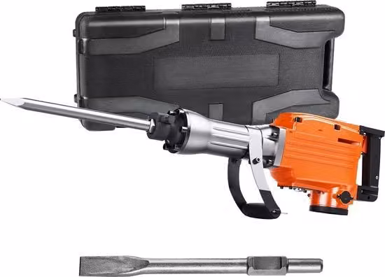 Hamacca elettrica per blocchi e mattoni con rotazione a 360 gradi, potenza 2200W, manico regolabile in alluminio, colore arancione