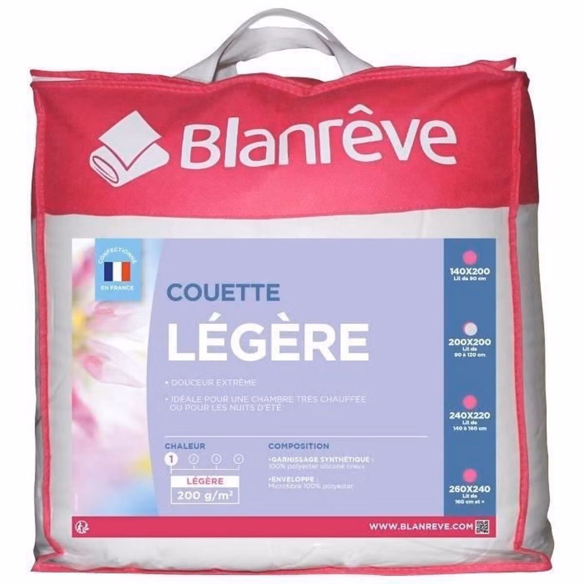 Piumino leggero in microfibra - 200 x 200 cm - Bianco