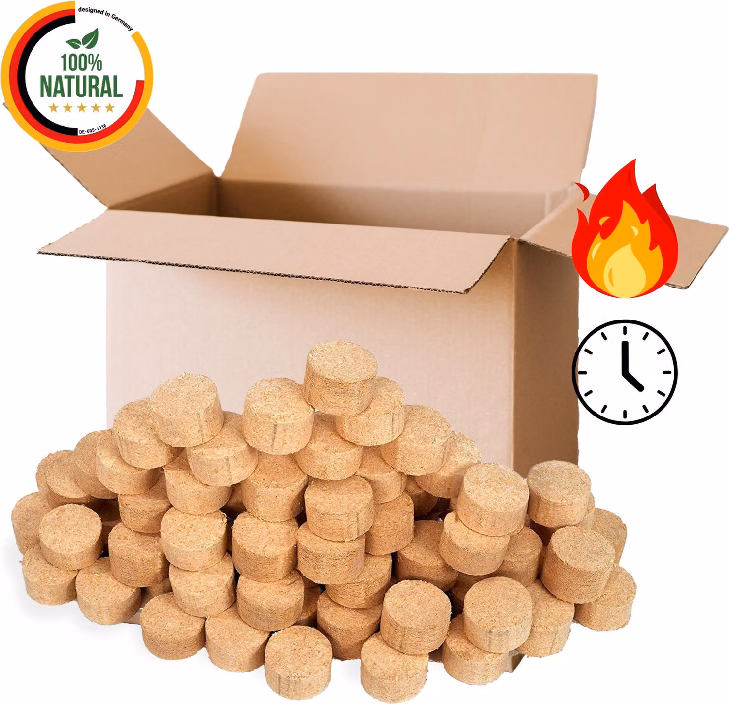 Floranica Bricchetti legno pressato 100 % 20 kg Pellet per stufa Bricchetti Ideali per Caminetto Stufa Legnetti accendifuoco Legna