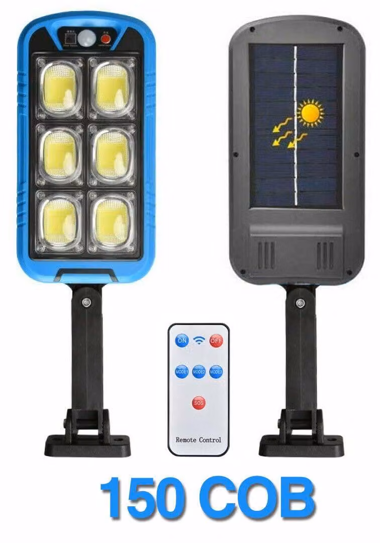 Lampada da esterno a energia solare, a LED, blu, impermeabile, con 3 modalità di illuminazione e telecomando