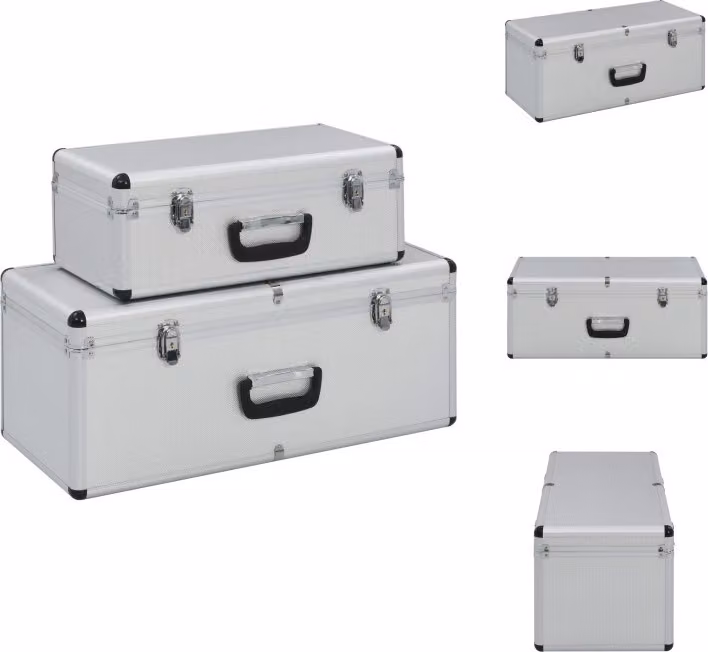 vidaXL Valigetta 2 pezzi alluminio argento - Cassette portautensili