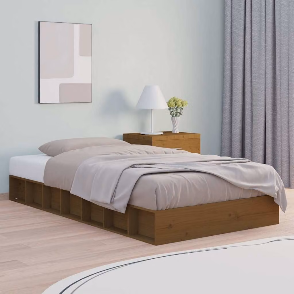 Giroletto vidaXL in legno massello di pino color ambra e marrone, L 80 x P 190 cm