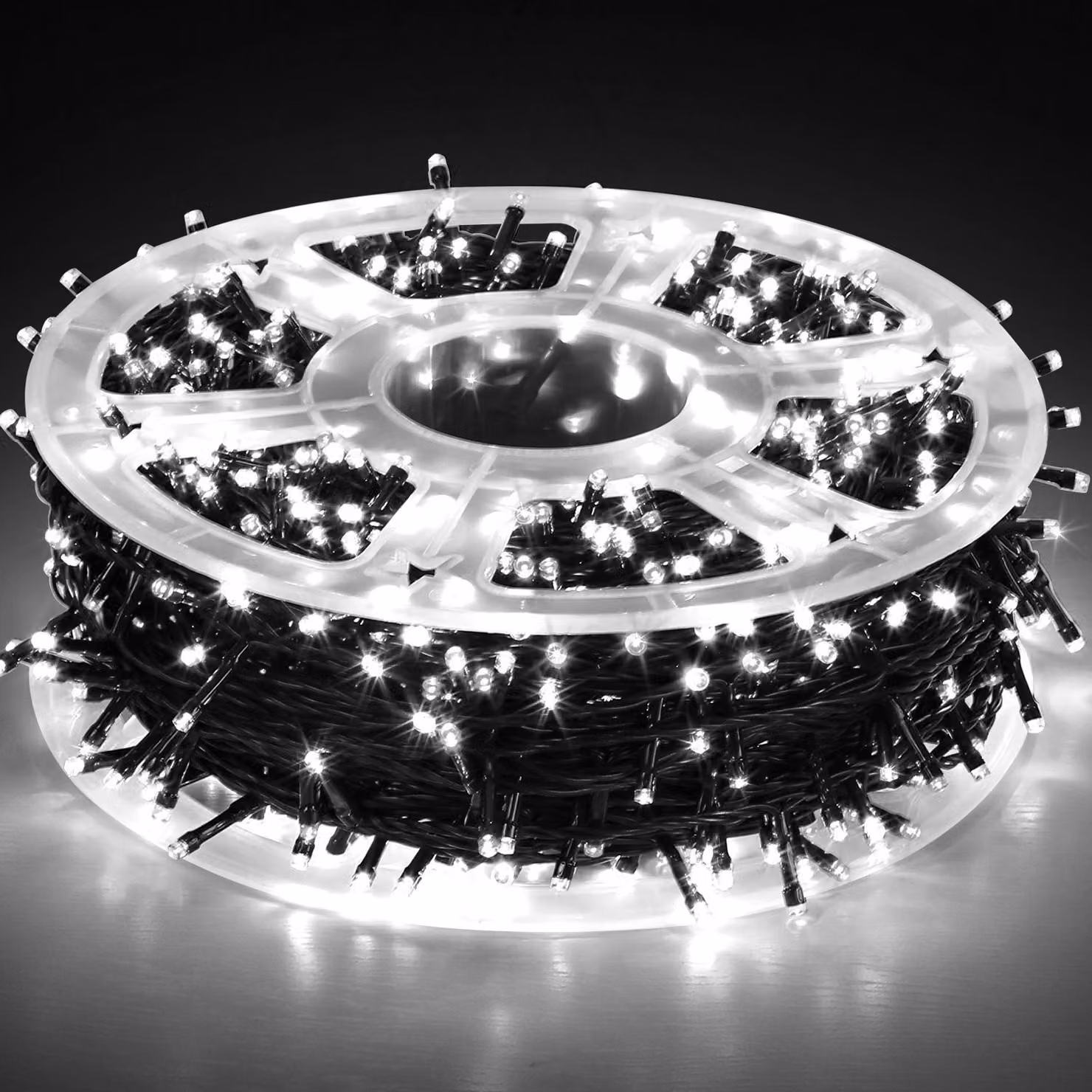 Izrielar 100M LED Fairy Lights 1000LEDs 8 modalità con funzione di memoria, festa di Natale Giardino Operazione Stella Scintillante Effetto Decorazione Bianco Freddo