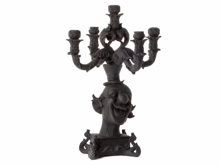 Burlesque Clown Candelabro - Nero