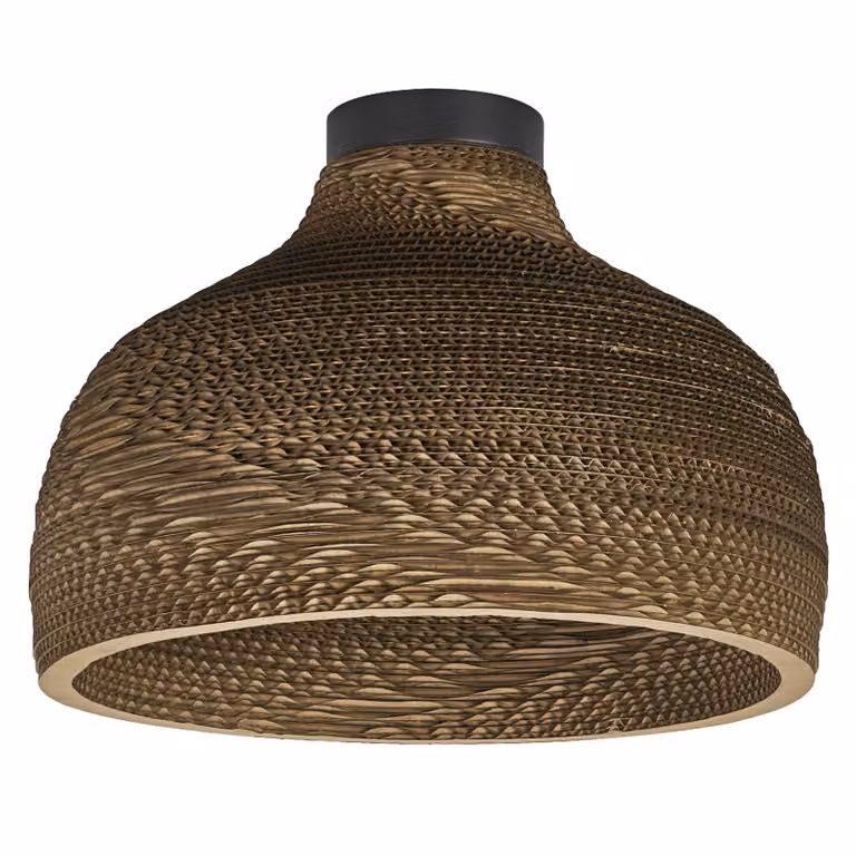 LEDVANCE Decor Cardboard Hat plafoniera marrone in cartone ondulato, leggera, E27, diametro 360 mm, paralume in materiale riciclato, sostenibile grazie alla sorgente luminosa sostituibile, facile installazione