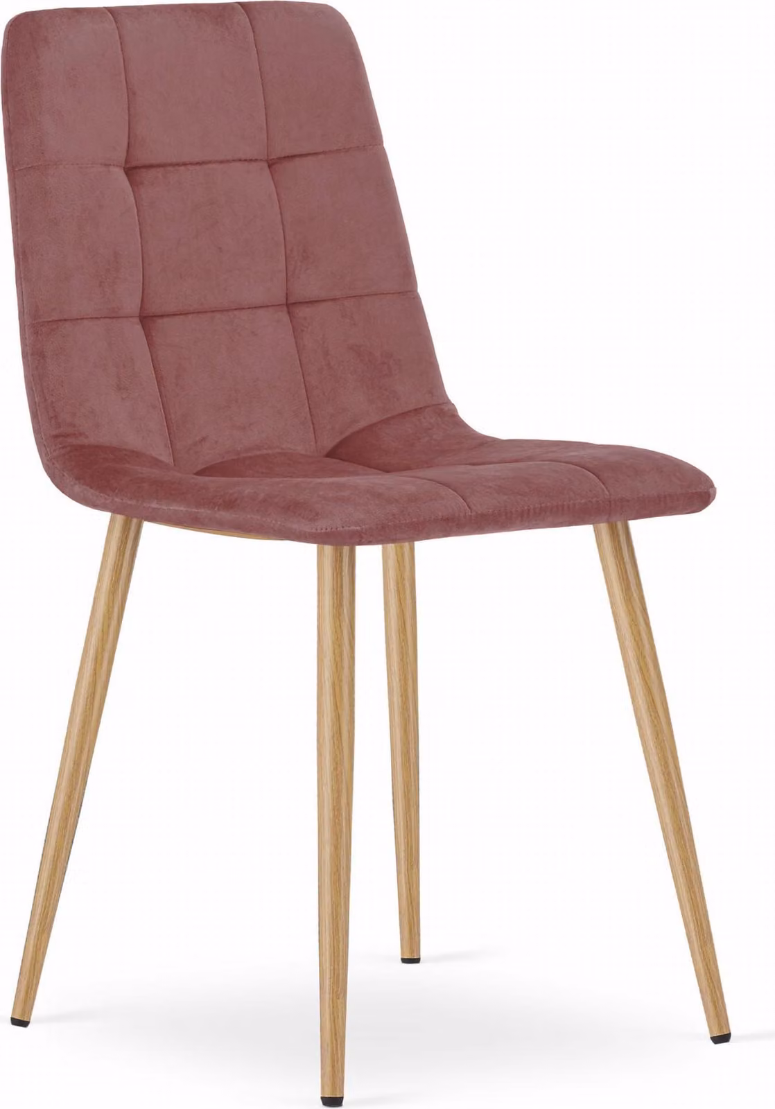 Sedia Valora KARA, gambe in legno rosa x1 - Sedia rosa con accenti in legno
