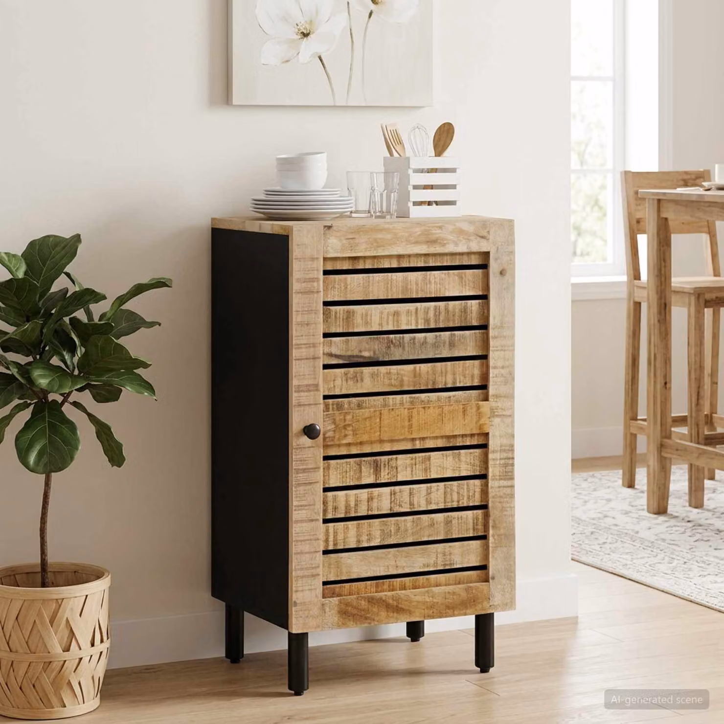 Armadio moderno vidaXL in legno di mango massello marrone L: 40 cm, P: 33 cm, H: 75 cm