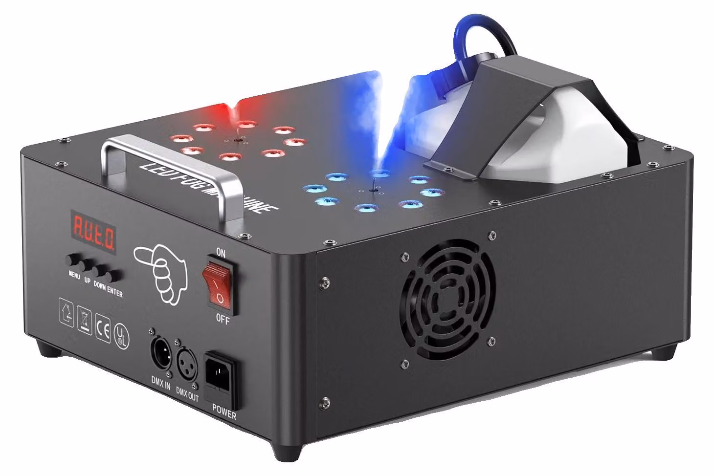 Macchina del fumo, angolo di proiezione regolabile, controllo DMX512, spina EU da 100V-240V