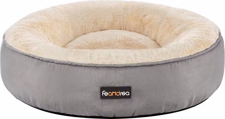 Letto per cani FEANDREA, letto per gatti, ciambella, Ø 50 cm, grigio chiaro