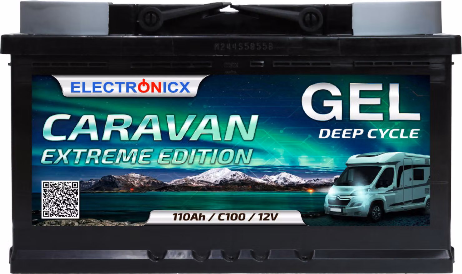 Electronicx Caravan Extreme Edition GEL Batteria 110Ah 12V ▶ per Camper Caravan Barca - senza manutenzione a scarica profonda