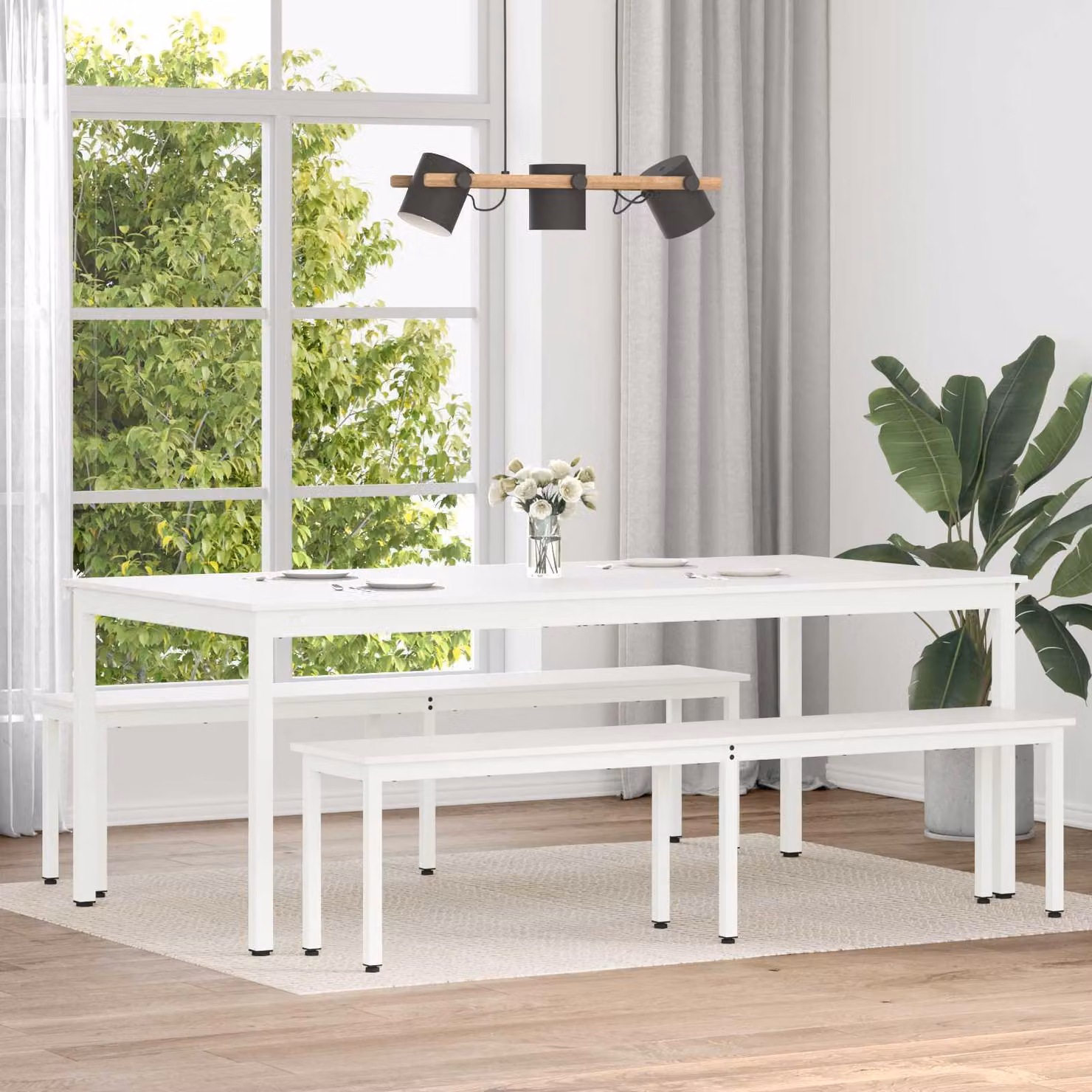 Maison Exclusive - Tavolo da pranzo bianco 200 x 100 x 75 cm Legno di pino massiccio