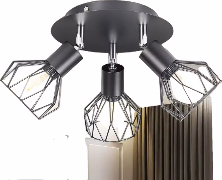 Faretto da soffitto a LED, orientabile di 350°, indipendente, senza lampadina, nero