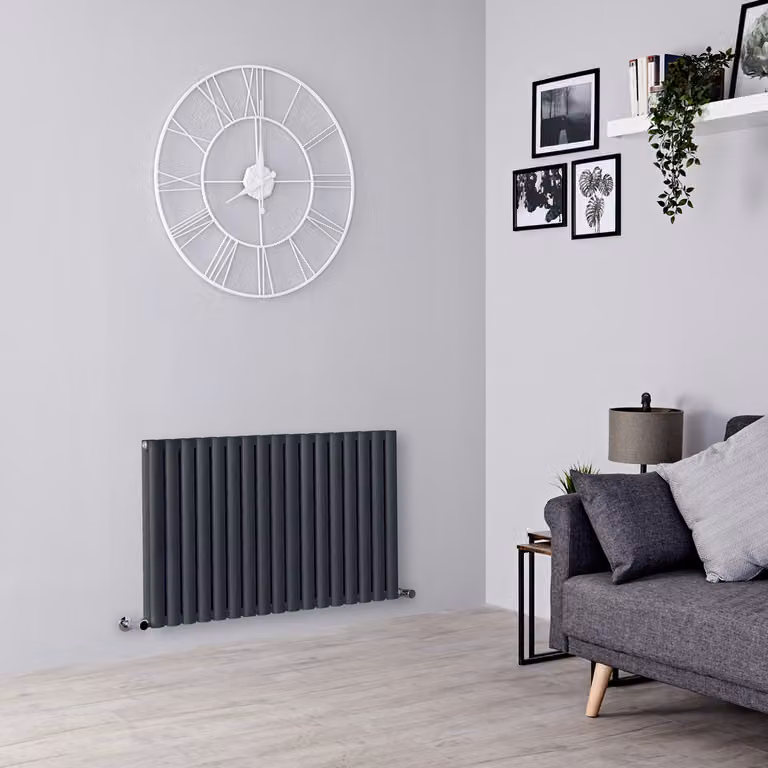 Radiatore Orizzontale Design Antracite 600x1000mm - Pannello Doppio - Alta Resa - Revive
