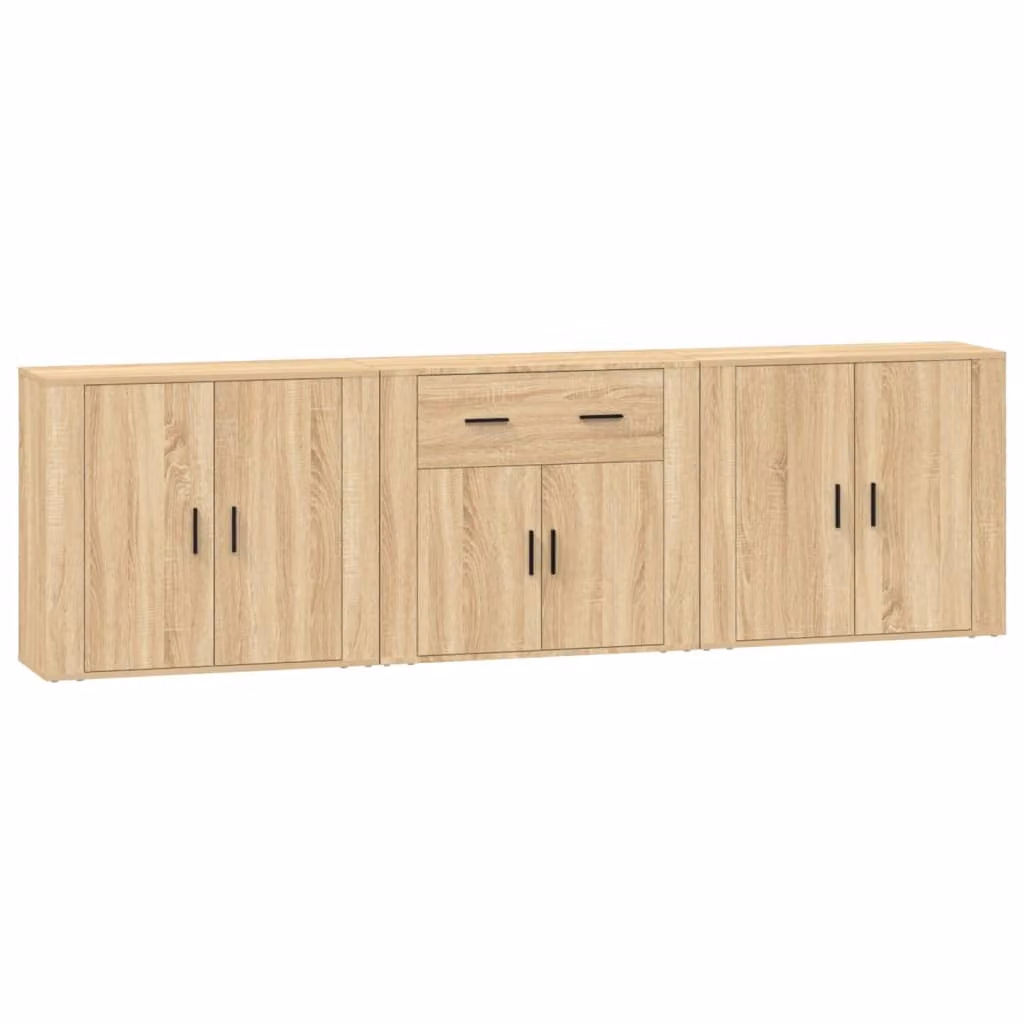 Credenze 3 pz Rovere Sonoma in Legno Multistrato