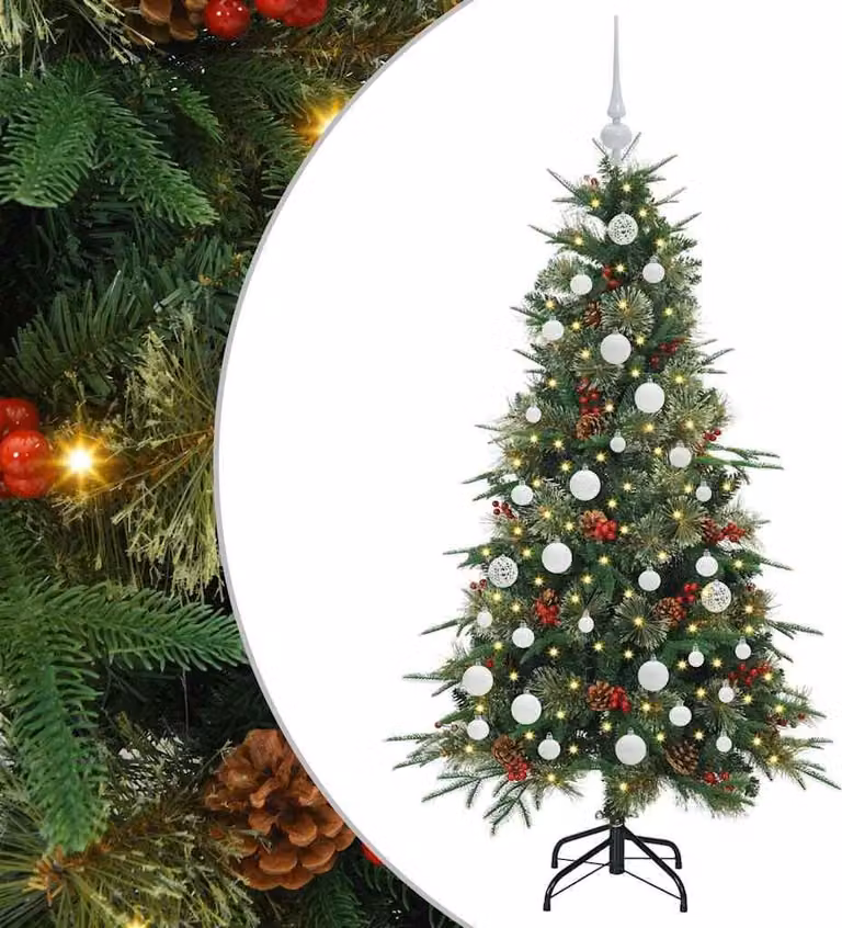 Albero di Natale Artificiale con Rami Pieghevoli Verde 150 cm