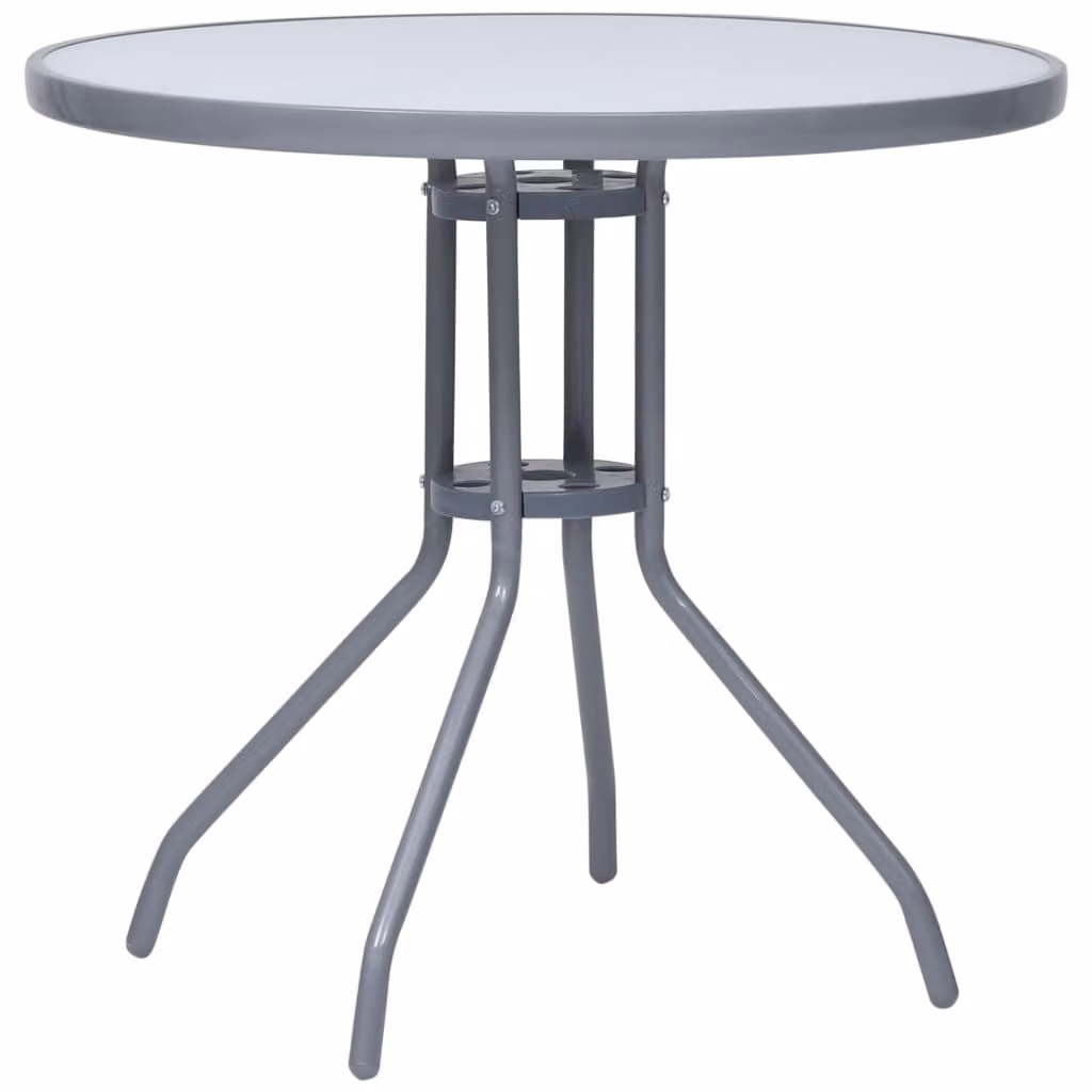 Maison Exclusive - Tavolo da giardino grigio chiaro 80 cm in acciaio e vetro