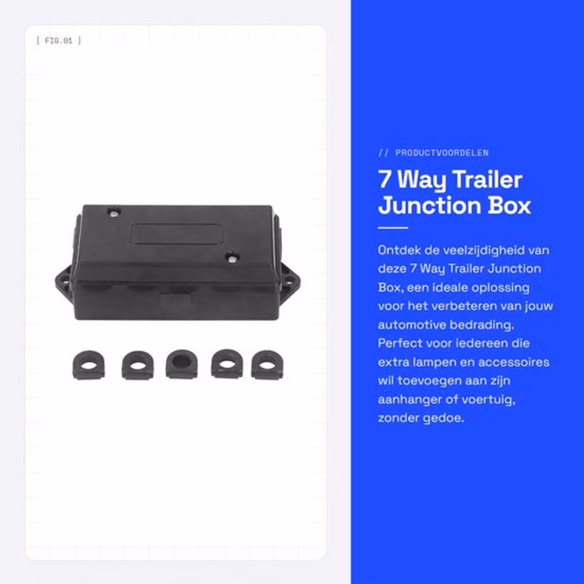Cassetta di giunzione per rimorchi a 7 vie - Scatola di distribuzione impermeabile - Facile da installare - Adatta per cablaggi automobilistici - Connettore a 7 poli - Adatta per...