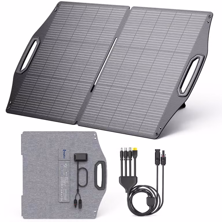Pannello solare pieghevole da 100W con porta USB-C PD e USB-A, grado di protezione IP68, peso 2,9 kg
