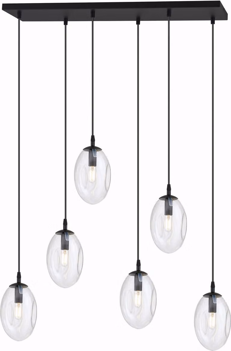 Lampadario Emibig 6xE14 10W ASTRAL 6 con paralume trasparente 1265/6
