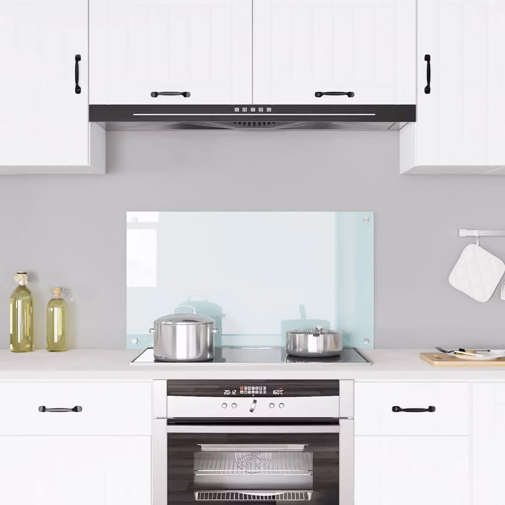 Paraschizzi per cucina vidaXL in vetro temperato colore bianco L: 90 cm, H: 50 cm