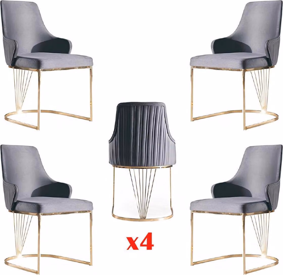 Gruppe Set 4x Sessel Stuhl Design Stoff Polster Stühle Gastro Esszimmer Textil