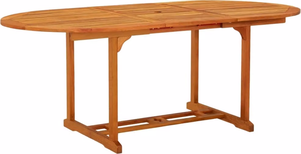 The Living Store tavolo da giardino 200x100x75 cm in legno massiccio di eucalipto