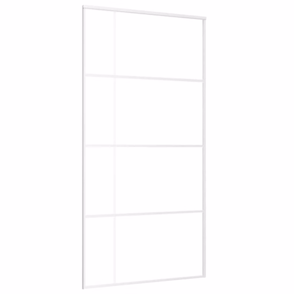 Porta Scorrevole in Vetro ESG e Alluminio 102,5x205 cm Bianca