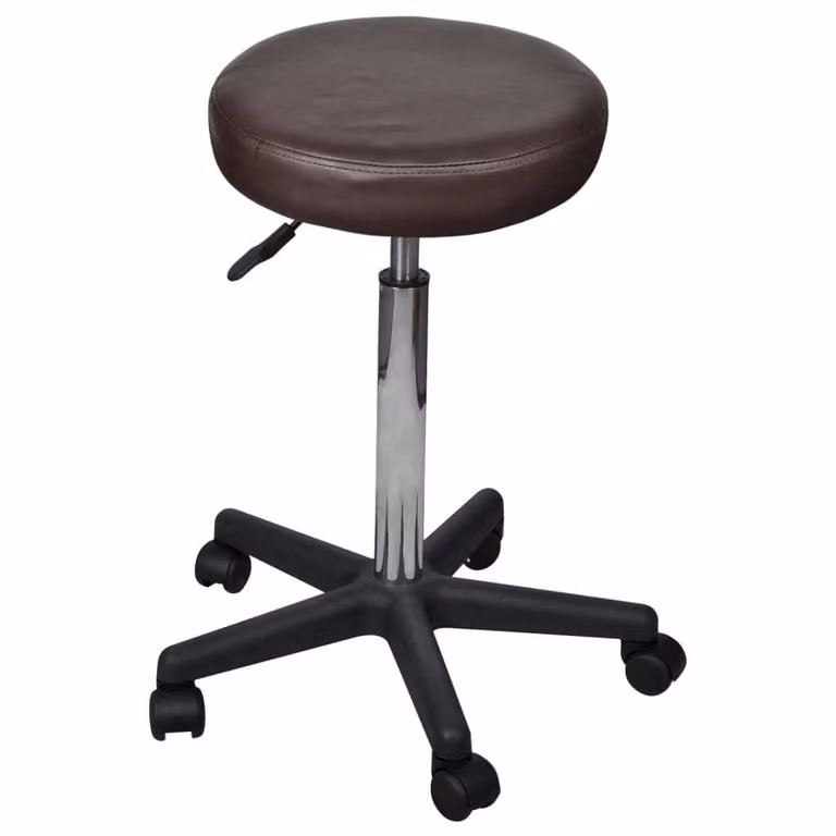 Sgabelli da Ufficio 2 pz Marroni 35,5x84 cm in Pelle finta