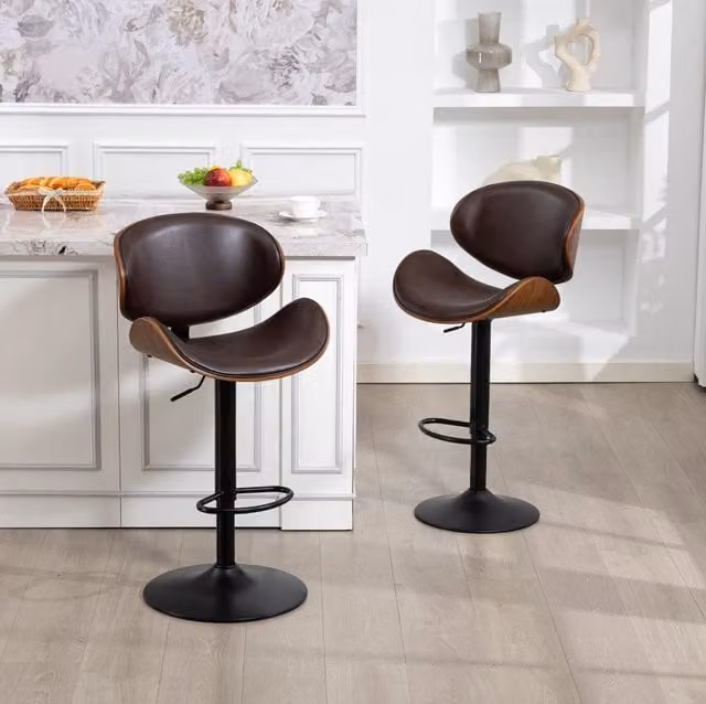 Set di 2 sgabelli da bar 51x50x93-103,5 cm marrone – girevoli regolabili