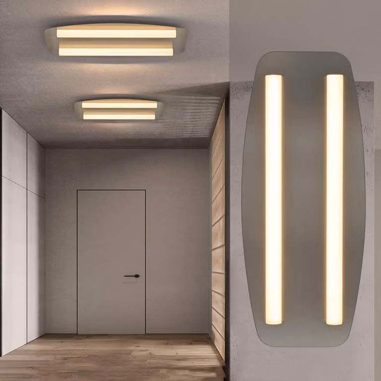ZMH Plafoniera LED bianco caldo 3000K acrilico nichel 2 lampadine LED per interni integrate in modo permanente