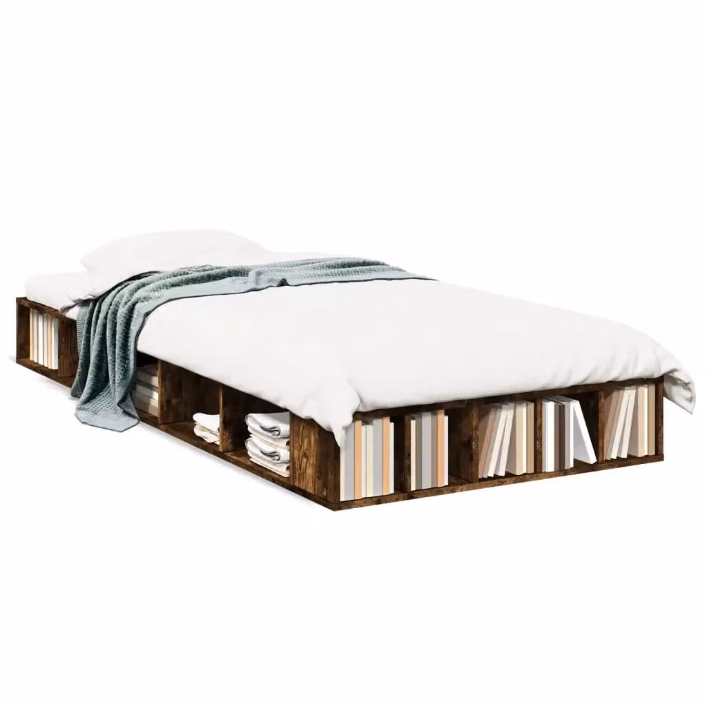 vidaXL Giroletto in Legno Multistrato Rovere Fumo, L 90 cm x P 200 cm – 2