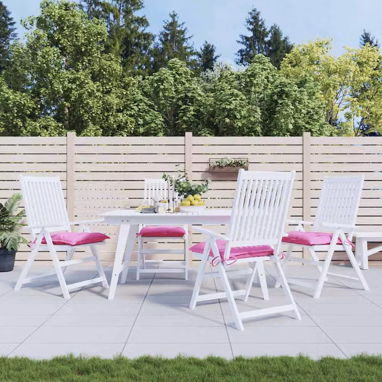 Set di 4 cuscini quadrati per sedia vidaXL in tessuto rosa idrorepellente L/P/H: 40 x 40 x 7 cm