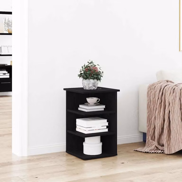 Mobile laterale vidaXL Rovere Nero L/P/H: 35 x 35 x 55 cm