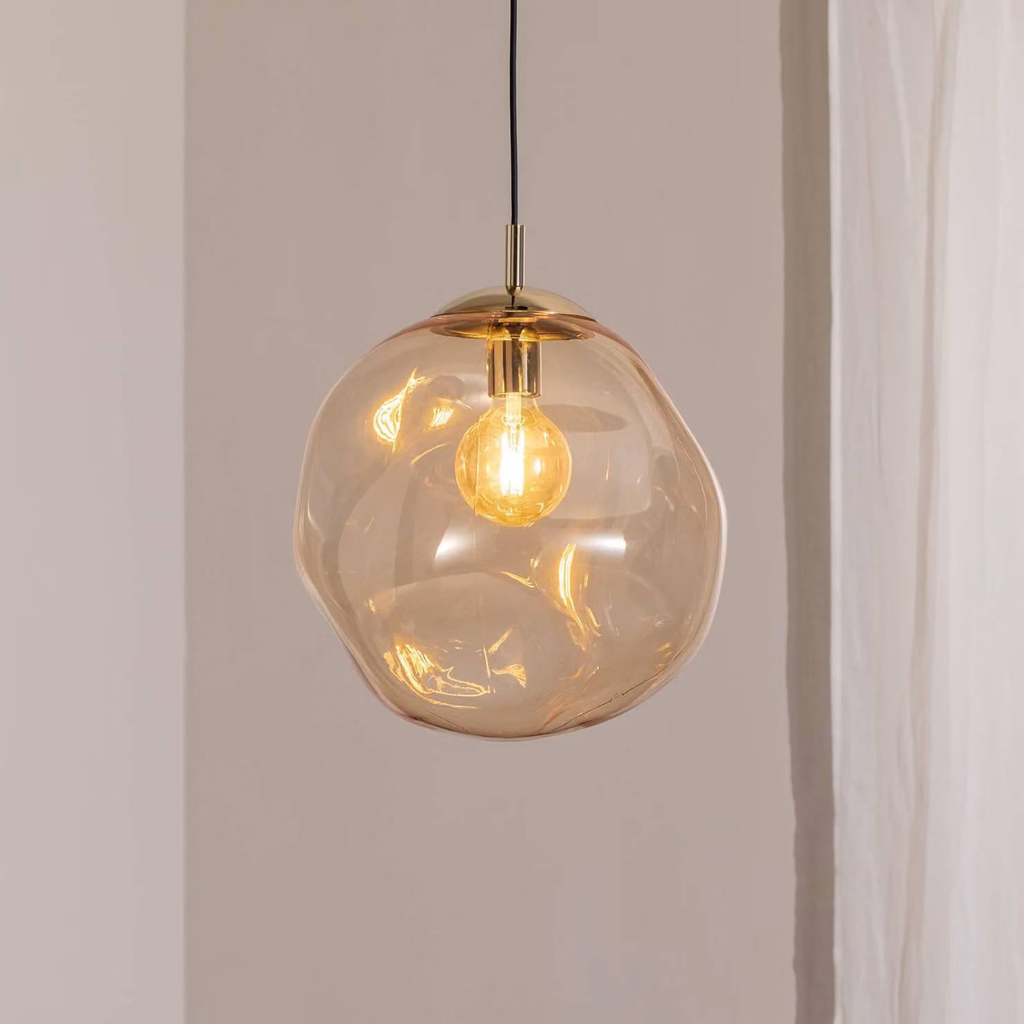 Lampada a sospensione in vetro Sol TK Lighting, dimmerabile, Chiaro / Trasparente, Soggiorno / Sala da pranzo, Vetro, Moderno, Lampada a sospensione