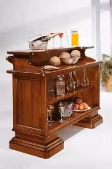 Mobile bar classico arte povera Mobili 2G in legno di pioppo tinta noce – 2