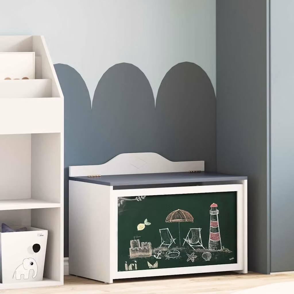 vidaXL Storage creativo per bambini ROROS Grigio e Bianco L/P/H: 73 x 40 x 55 cm