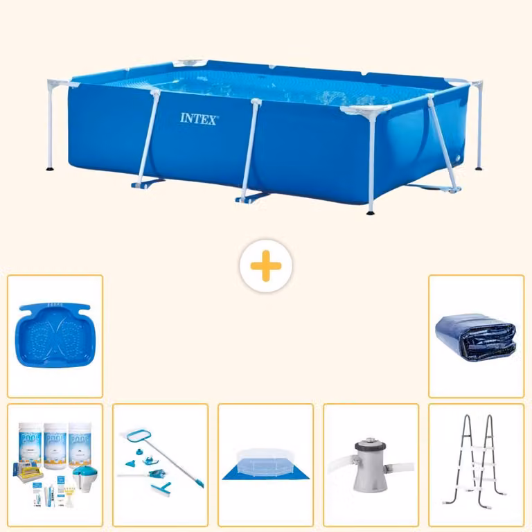 Piscina fuori terra rettangolare - 260x160x65 cm - 8 pezzi - Modello S20040