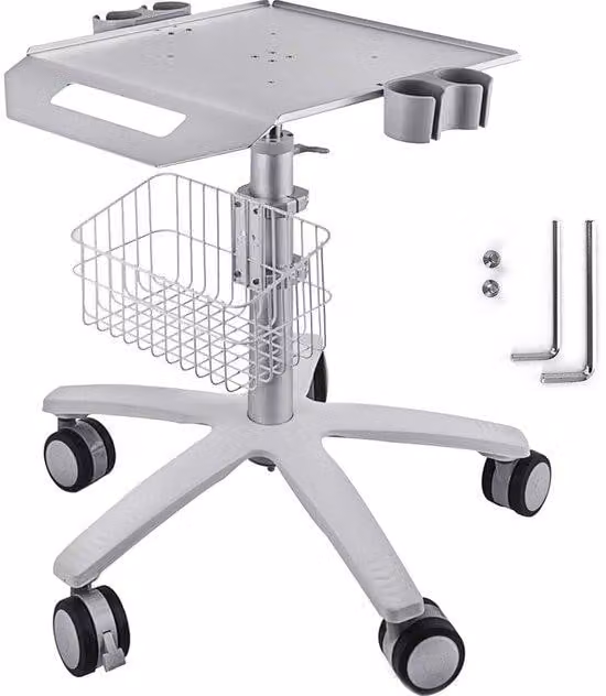 Carrello medico, "26,77-42,91", regolabile in altezza, carrello metallico per parrucchieri, carrello mobile da laboratorio per cliniche, centri estetici e saloni