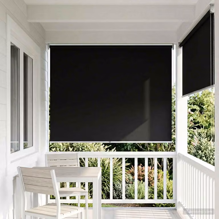 Tenda da sole a rullo vidaXL con protezione UV in poliestere, Nero, L: 230 cm, H: 140 cm