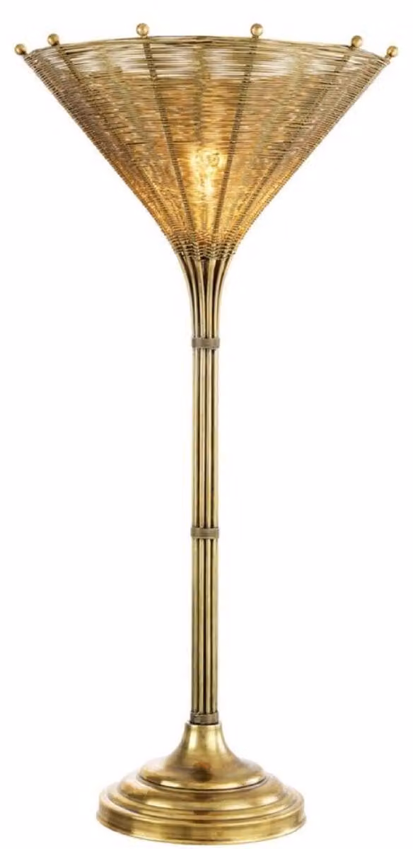 Casa Padrino lampada da tavolo color ottone vintage Ø 41 x H. 83,5 cm - lampada da salotto