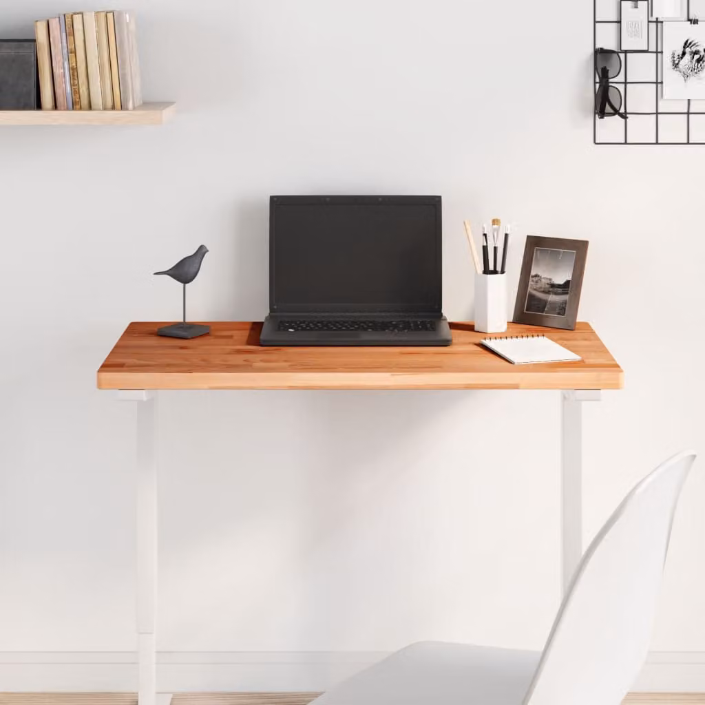 vidaXL Piano Tavolo 80x40x2,5cm Rettangolare Legno Massello di Faggio